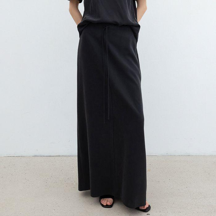 [1차 리오더] Modal String Skirt_Black