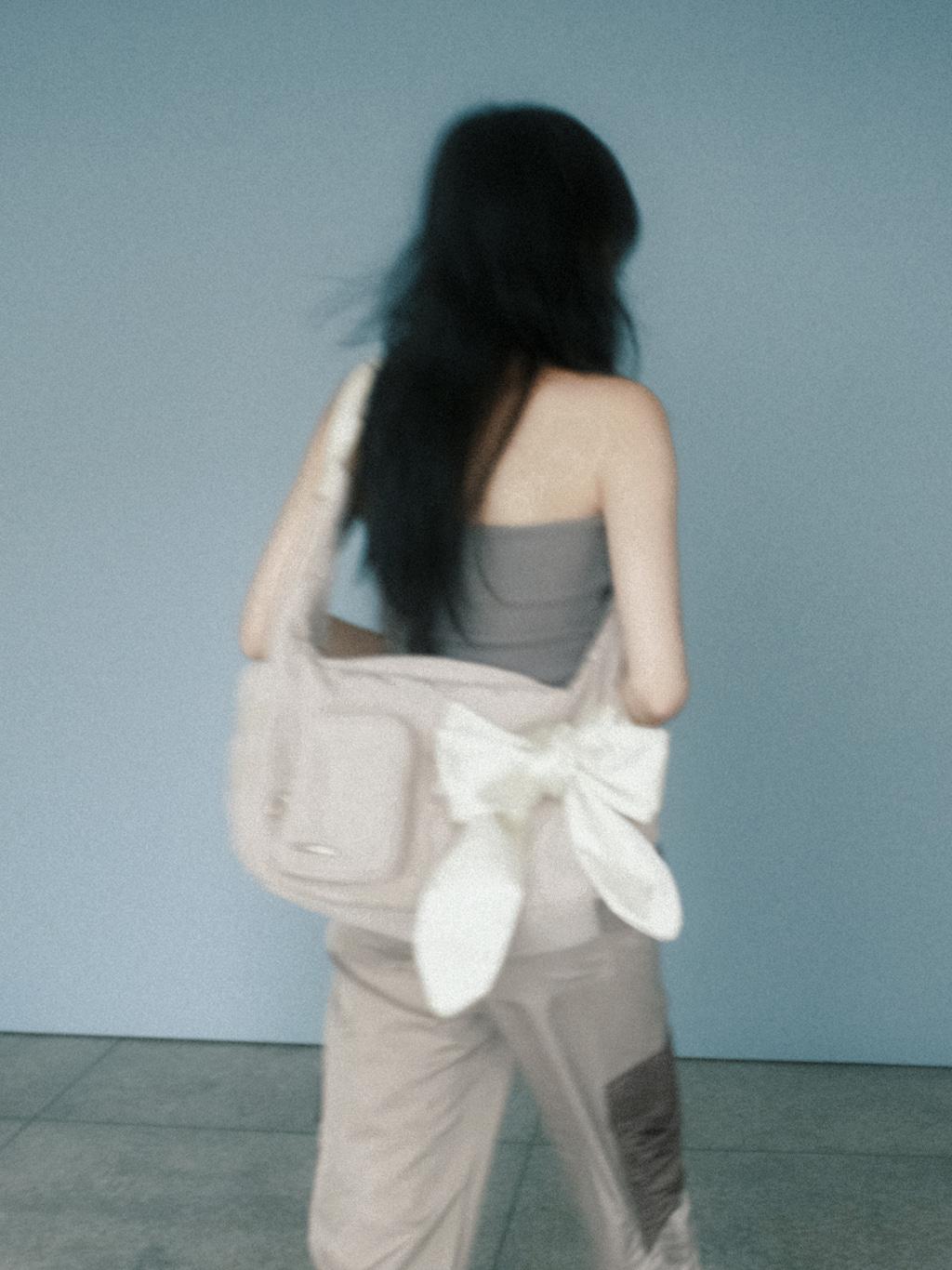 bow cross bag (beige)