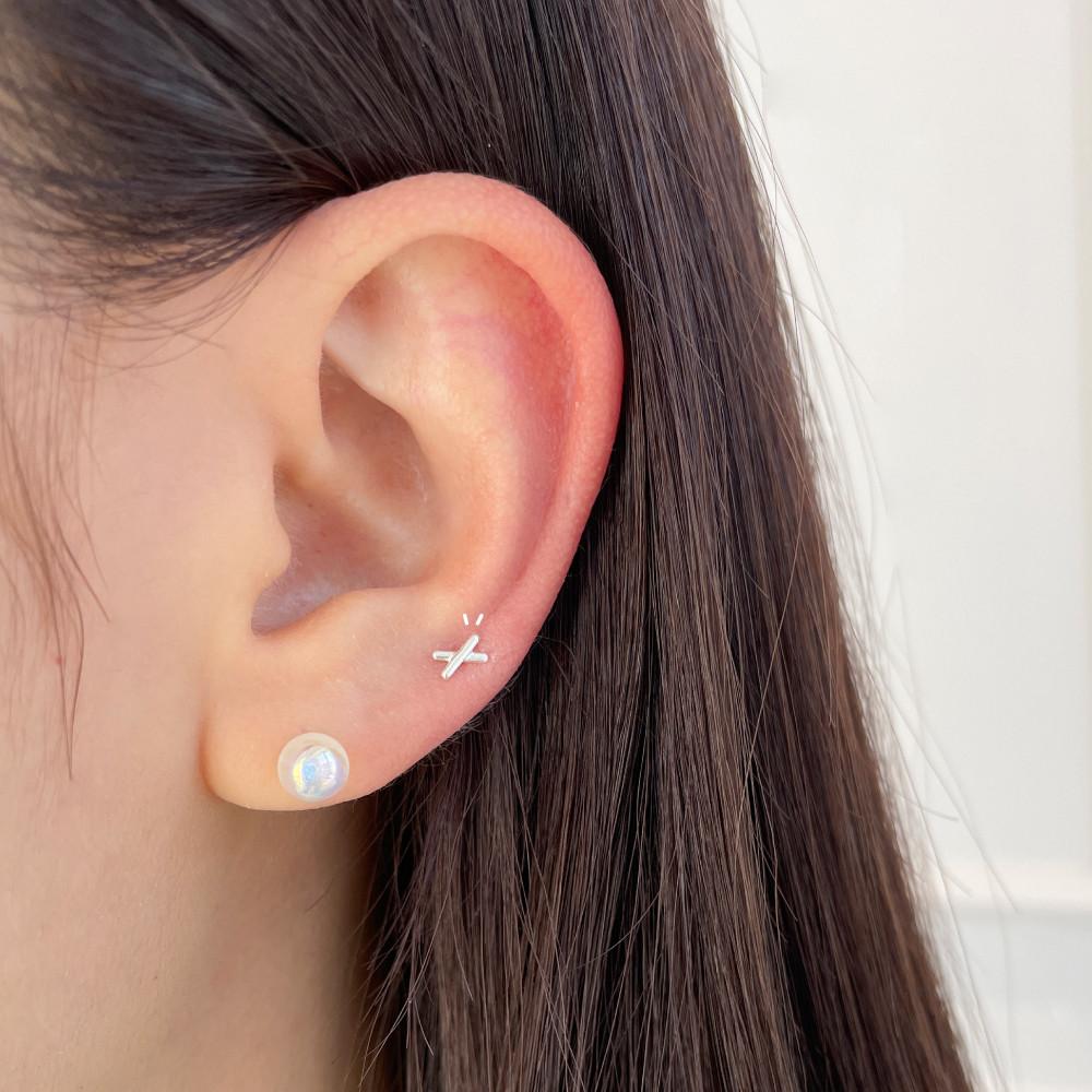 925실버 미니 X엑스 피어싱