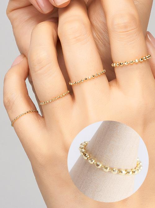 14k 18k 컷팅 볼 체인 반지