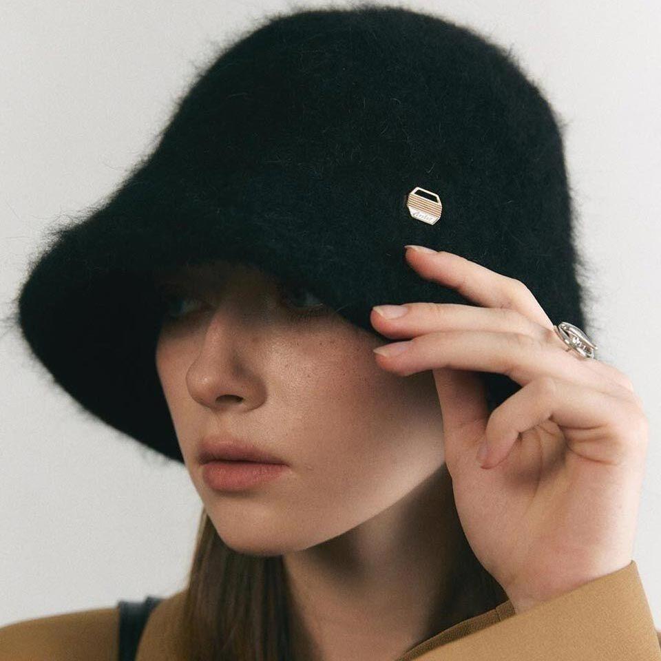 [어클렛] 앙고라 울 벙거지 햇 H016_BLACK