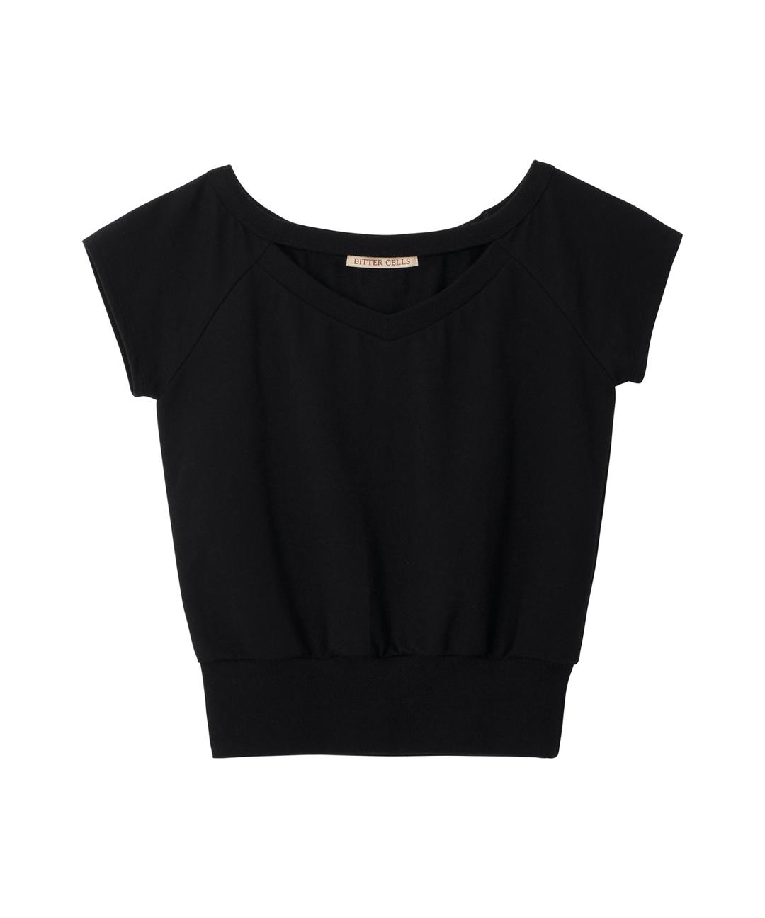 Dazzle Cap Sleeve Tee-Black