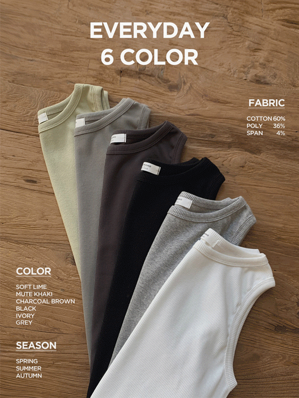 [2천장돌파/기획특가] #SLOWMADE. 쫀쫀베이직 슬리브리스 (컴포터블라인) - 6 color (7~10일소요)