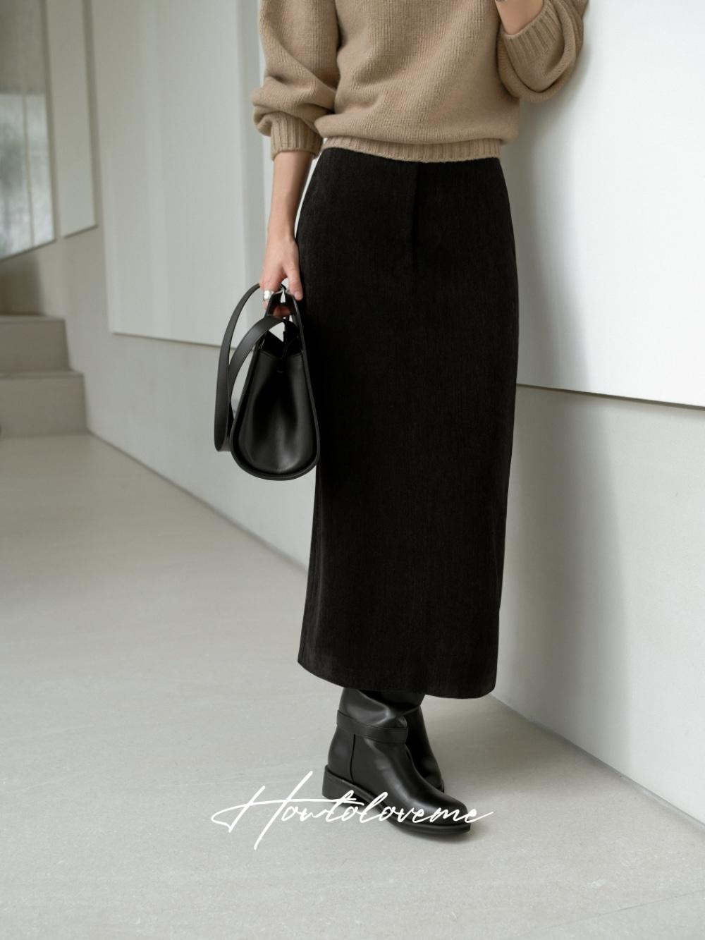 비엘라 벨벳 스커트[black]