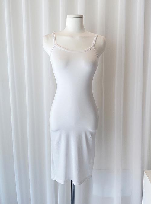 이너 슬립 끈나시 레이어드 긴속치마 원피스