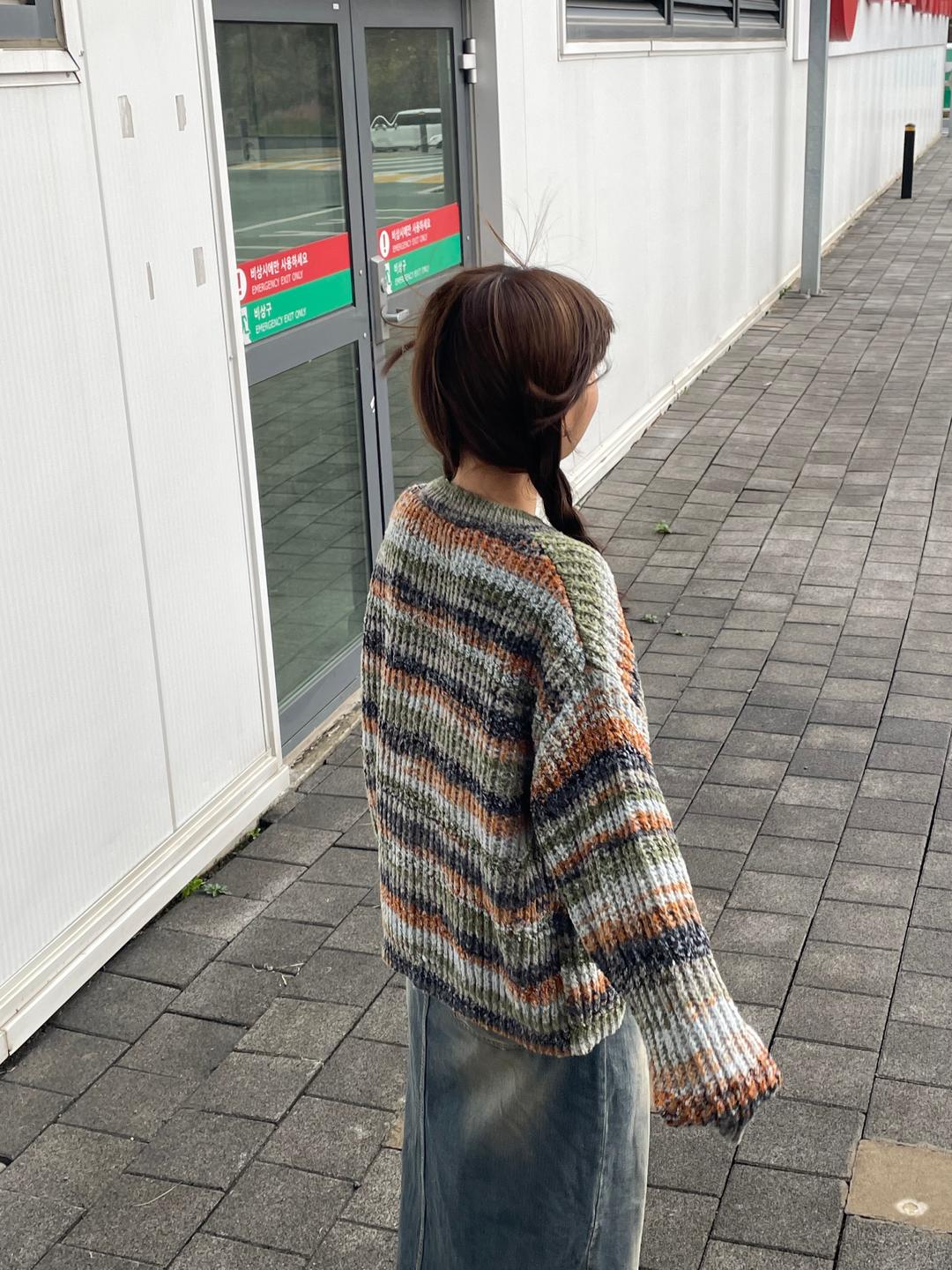 Universe stripe knit [wool/col(2)]