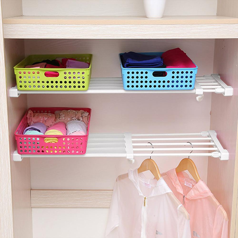 다용도 폭조절 강력 압축봉선반 수납 정리  벽 선반