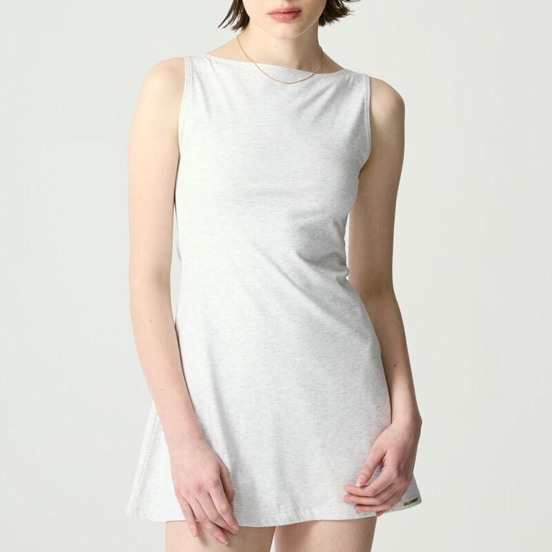 GIRLFRIEND SLEEVELESS MINI DRESS (GRAY)