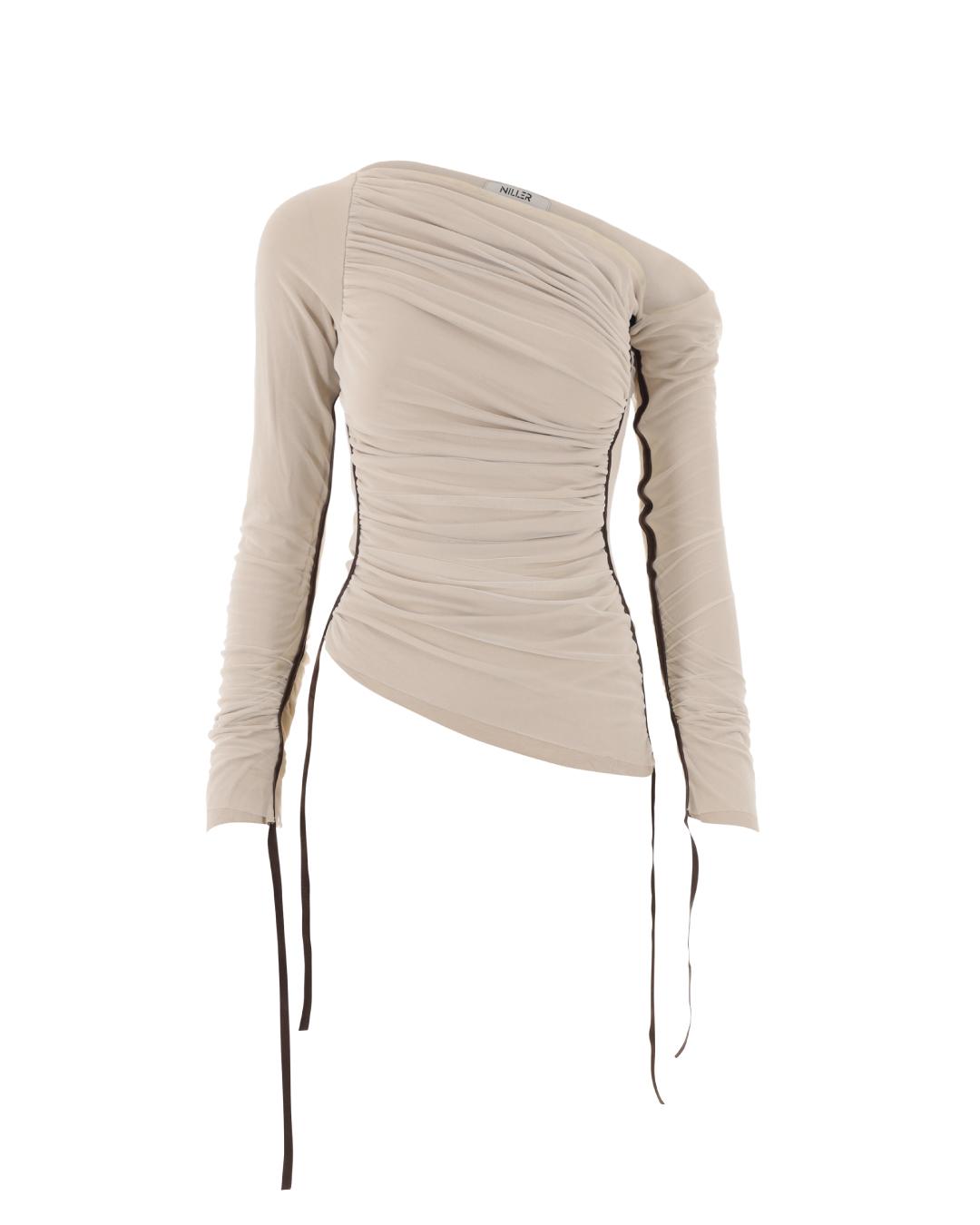 [2차 리오더 11/7(TUE) OPEN] DRAPED JERSEY TOP, BEIGE