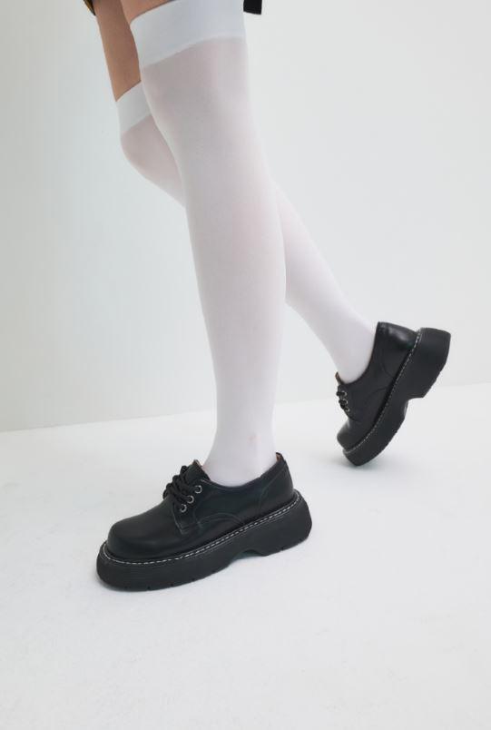 라운드 토 스티치 레이스업 로퍼 412215009 (4.5cm/1color)