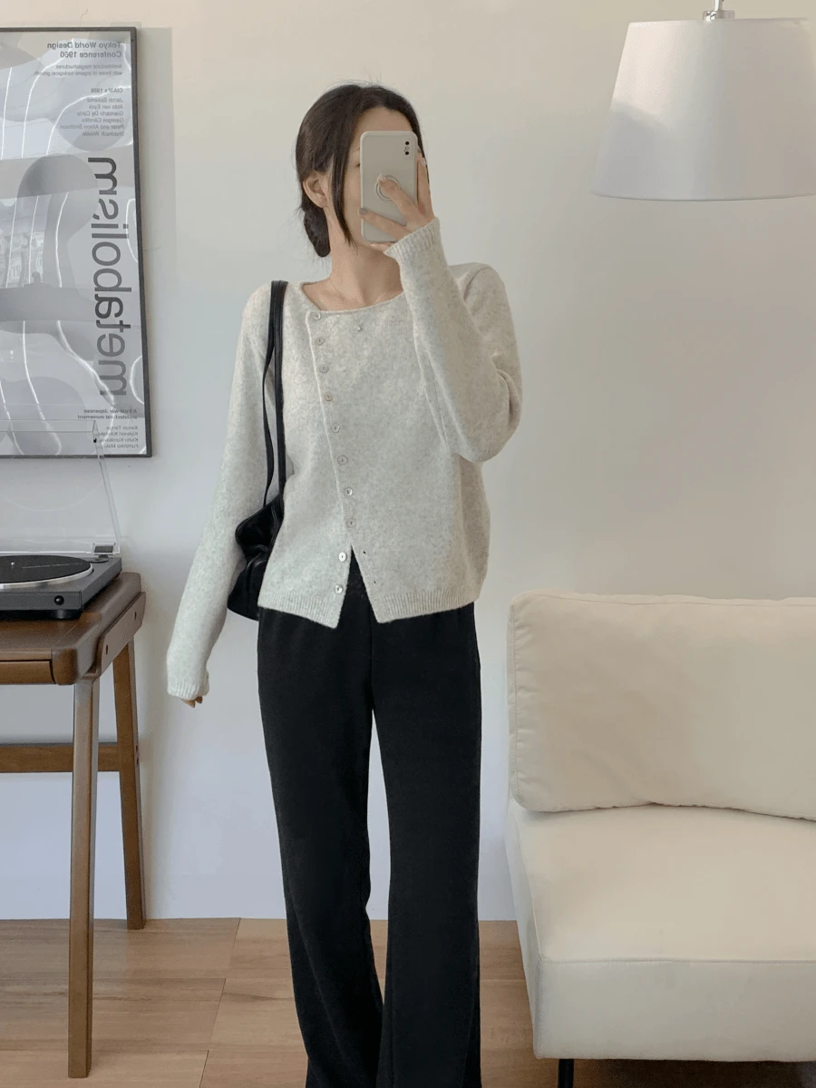 (폭닥부들) 코스 사선 가디건 (4 colors)