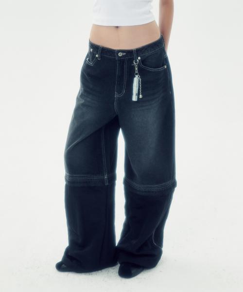 디테쳐블 투웨이 데님 팬츠 [블랙]