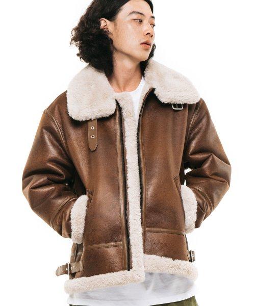 에비에이터 B-3 무스탕 자켓 [브라운]