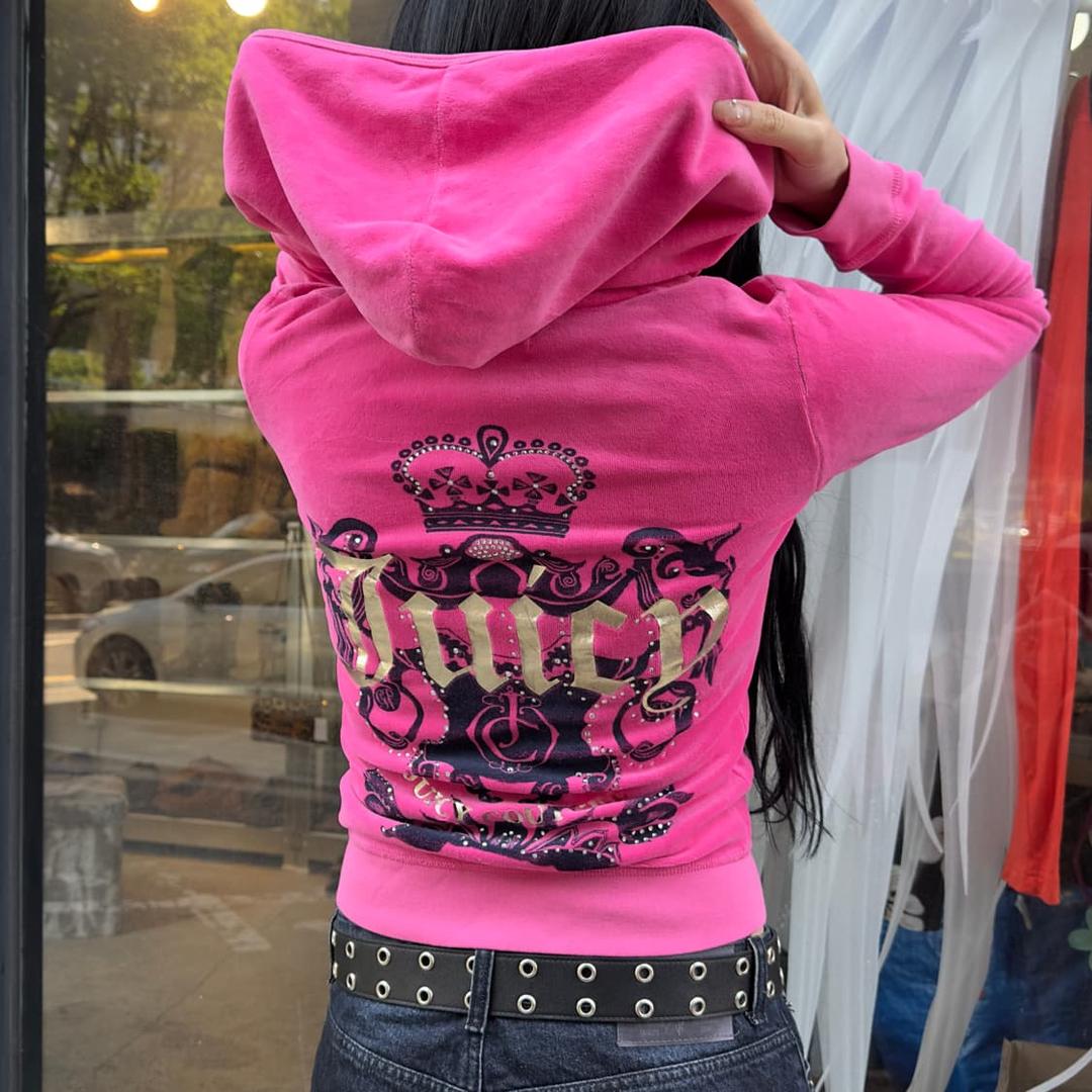 00s Y2K 오리지널 핫핑크 쥬시 꾸뛰르 트랙 자켓 | 후루츠패밀리