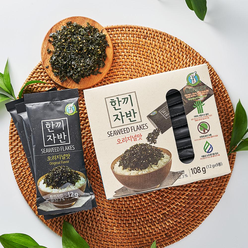 [성경김본사] 한끼에 한봉씩 한끼자반 12g 9봉x3박스 (총27봉) 김자반 돌자반