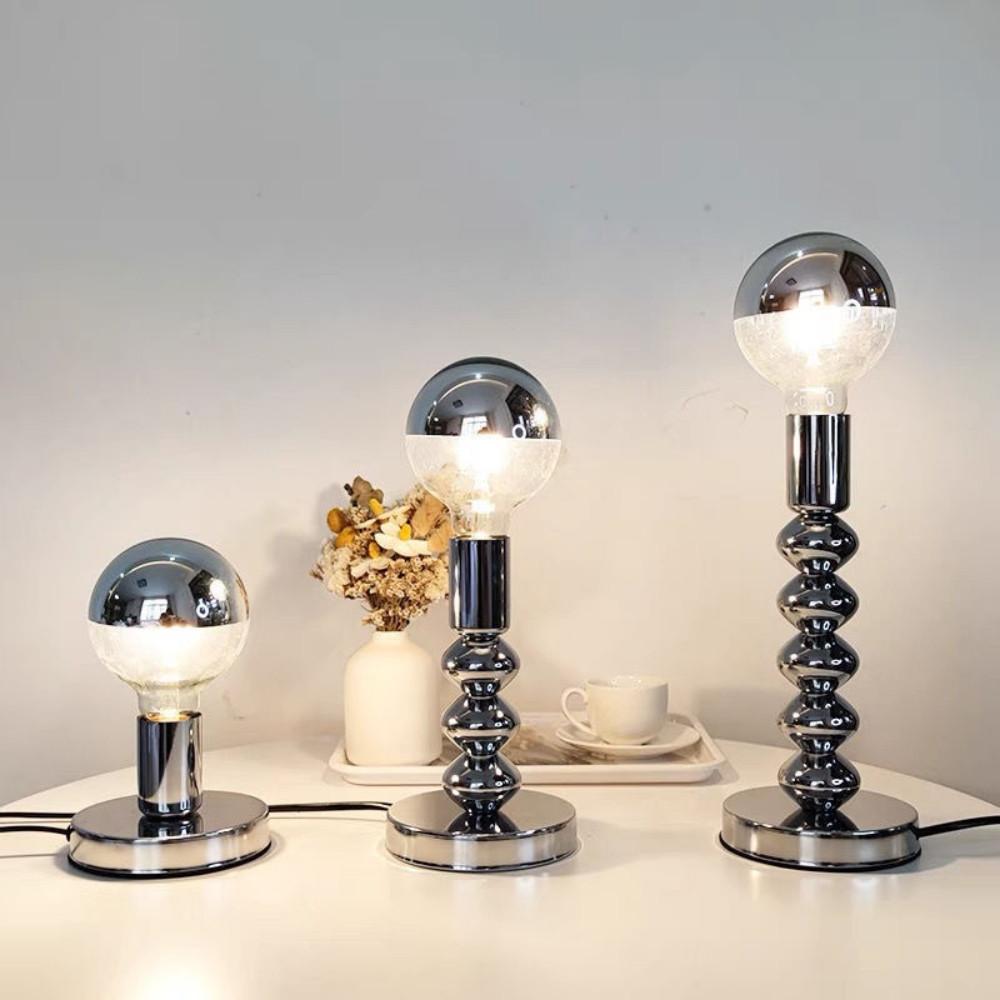 실버 크롬 단스탠드 모던 침대 탁상 협탁 조명 스테인레스