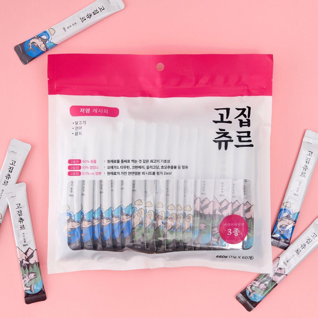 고집츄르 캣 닭&연어&참치 버라이어티 11g*60p