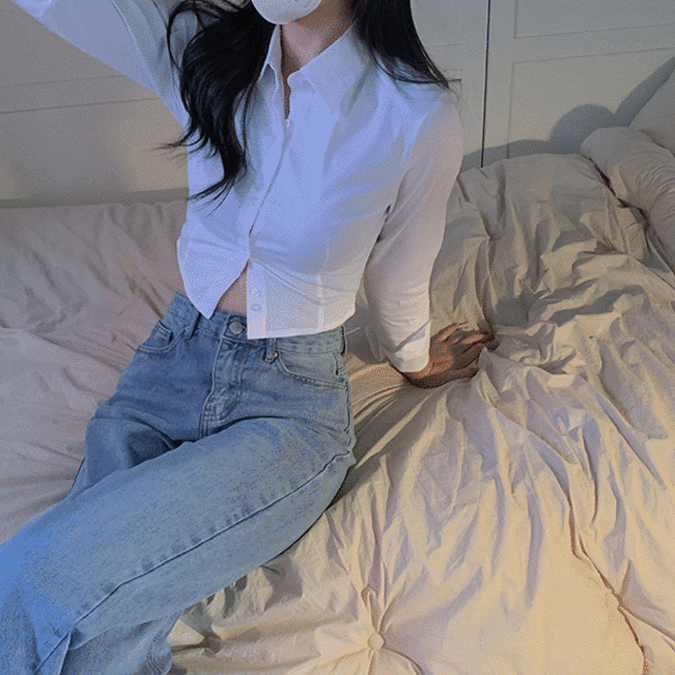 미엘 크롭 셔츠