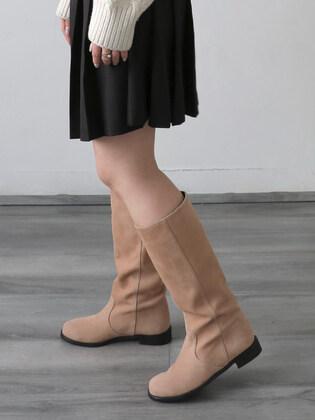 suede round long boots (4colors)