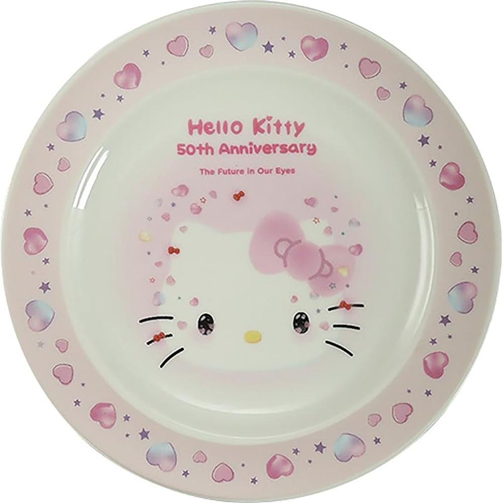 산리오 (SANRIO 접시 플레이트 지름20cm 헬로키티 50주년 애니버서리 접시꽂이포함 일제 HK150-330