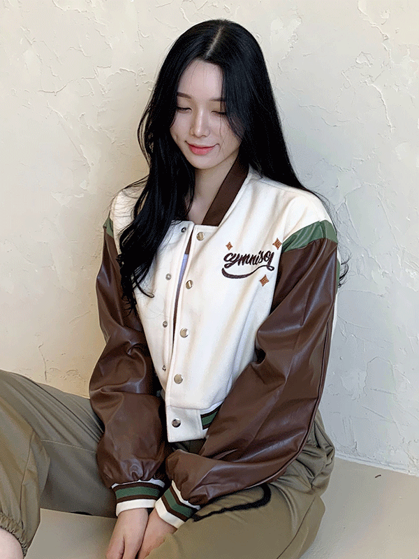 [블록코어🤎] 벤티 점퍼 / 야구잠자 야구점퍼 가죽자켓 가죽점퍼 레더자켓 라이더자켓 배색자켓 노카라자켓 레터링 y2k 유니크 스포티 댄서 공연 크롭자켓 바시티자켓 아우터 숏패딩 코트 후리스 후드집업 코듀로이 가을자켓 겨울자켓 패딩 뽀글이 오버핏 항공점퍼 퍼자켓