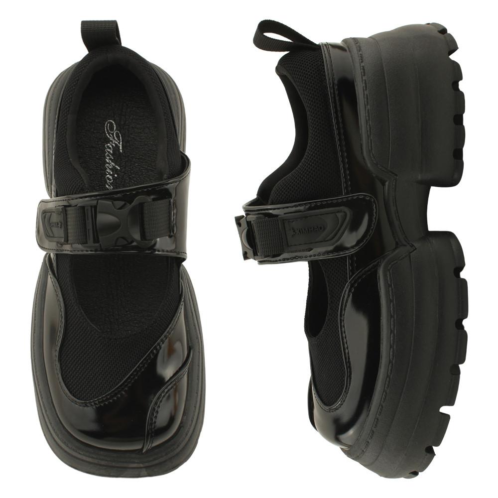 트렌디 메리제인 통굽 키높이 플랫 로퍼 5cm