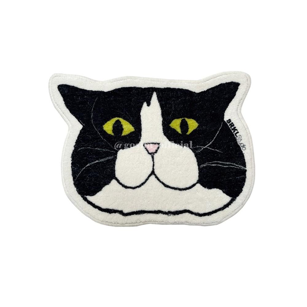 고심 고양이 매트 러그 비정형 미니 극세사 현관 화장실 60x44cm