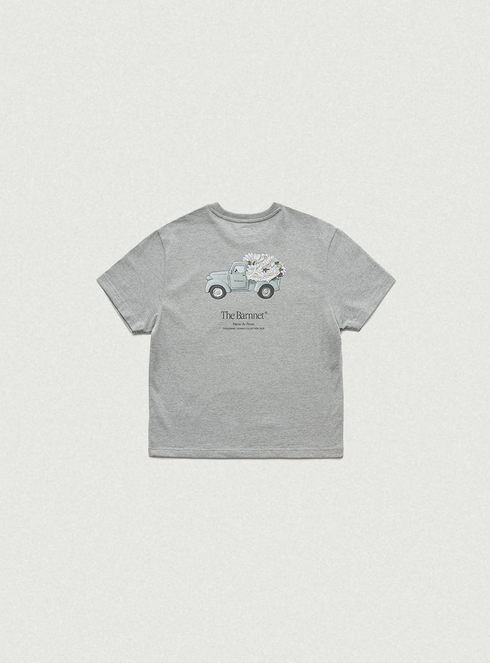 Grey Flower Car T-Shirt [3월 말 순차 배송]