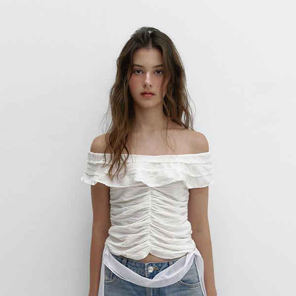 WAVE JACQUARD FRILL T (IVORY)