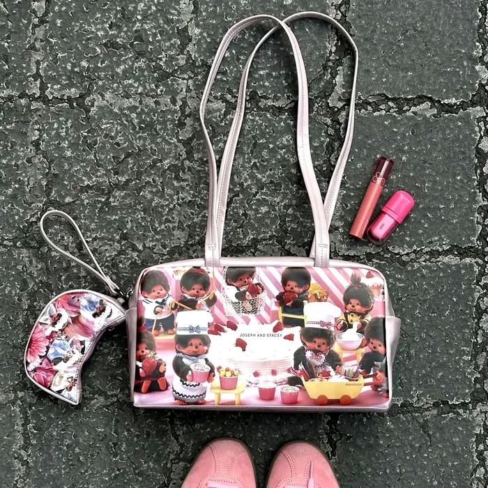 [한정특가][인플PICK] JAS Box Bag Bakery Monchhichi Pink