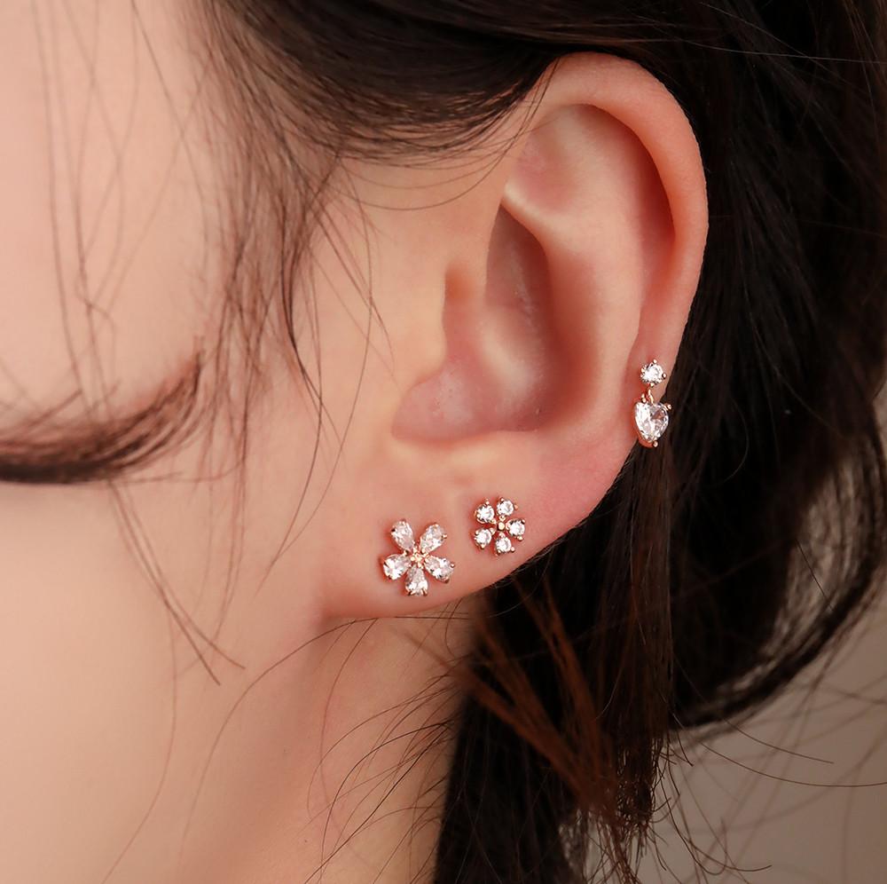 [전체14k] 블루밍 플라워 골드 피어싱 귀걸이 2size