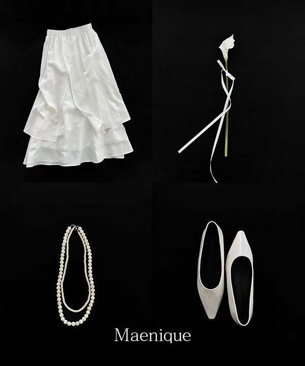 매니크 [72시간 25%쿠폰][🌿봄신상/MNQ] 발레리 레이어드 롱 스커트