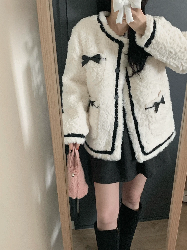 세르아 리본 퍼 자켓