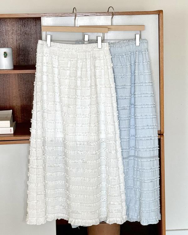 프릴 맥시 롱 스커트