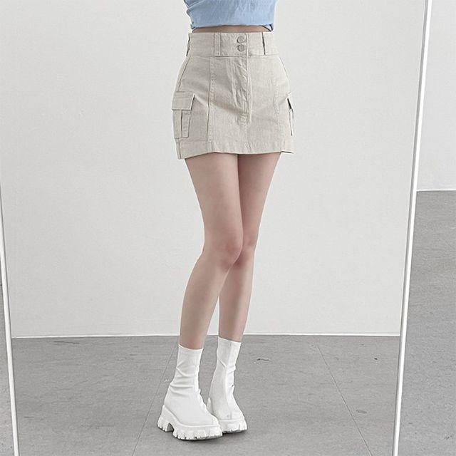 레이크 카고 포켓스커트 - 3color