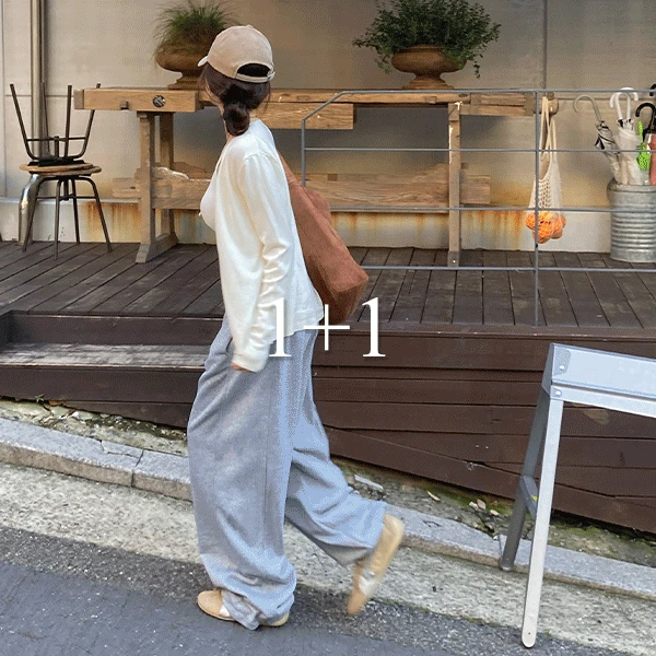 [1+1][남녀공용][숏,롱,맥스롱] 애니 쭈리 스트링 와이드 팬츠