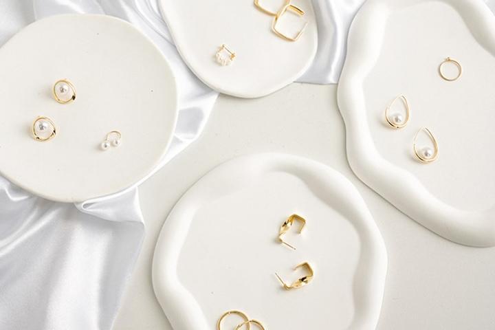 웨이브 오브제 소품 트레이 쵤영소품 세라믹 인테리어 악세사리 트레이