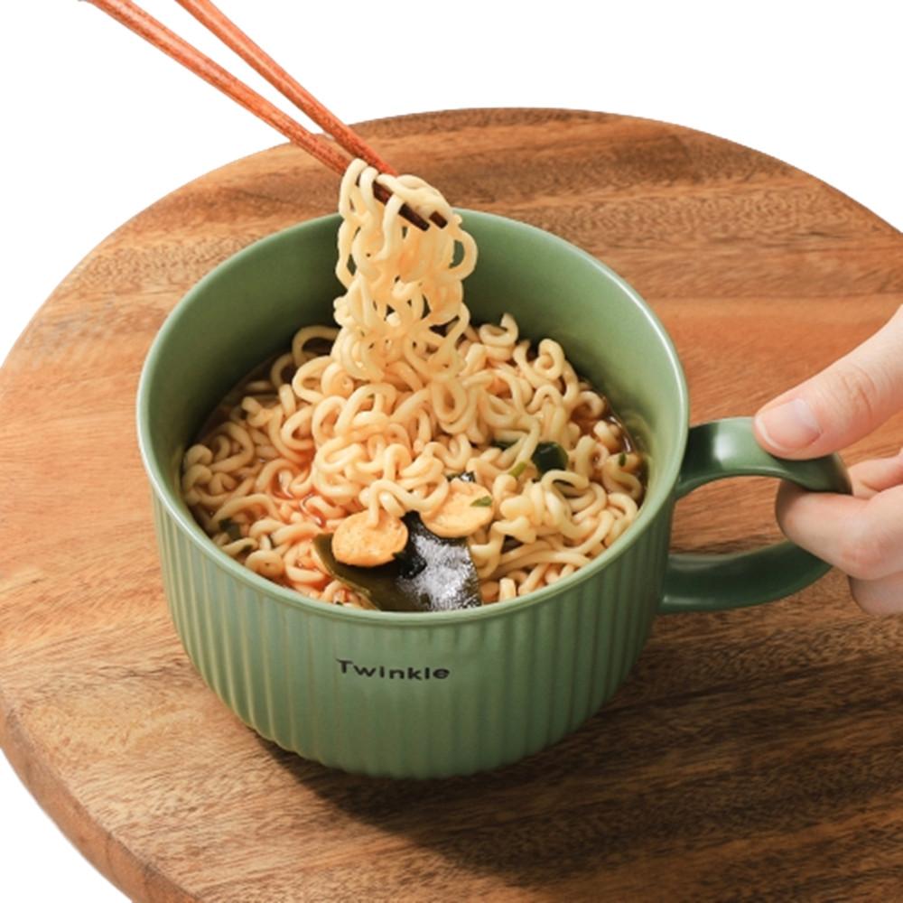 손잡이 라면기 라면 그릇 세라믹 컵라면 유리 용기