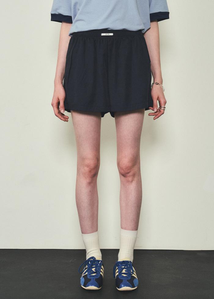 Glossy Citta Label Shorts_CTB526(Deep Navy)