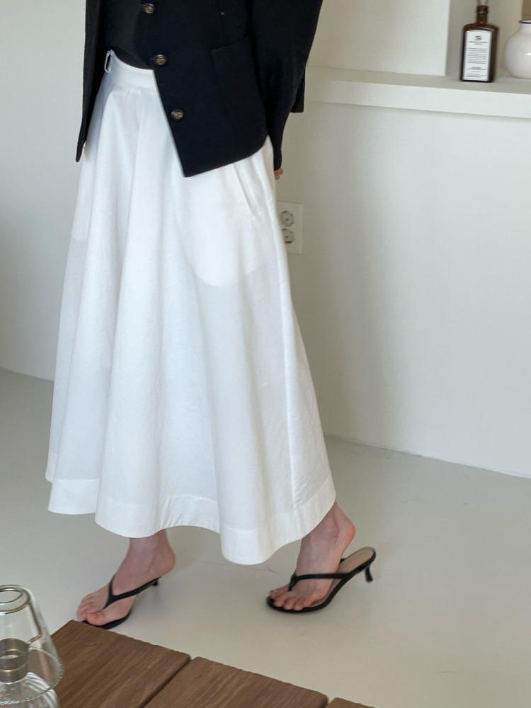 브론즈 로운 스커트 (2col) - 에이라인 봄 롱스커트 치마 플레어 캐주얼