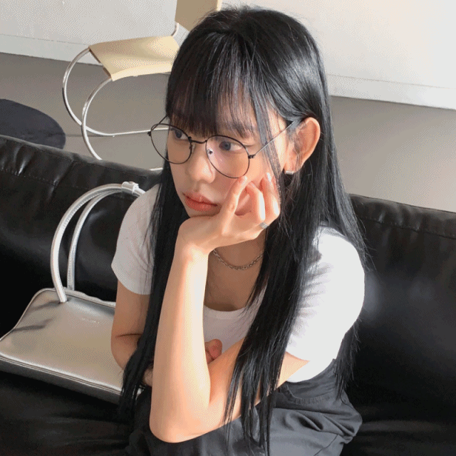 [블루라이트차단] 씬스 메탈 써클 베이직 동글 얇은테 남녀공용 뿔테 안경 2color