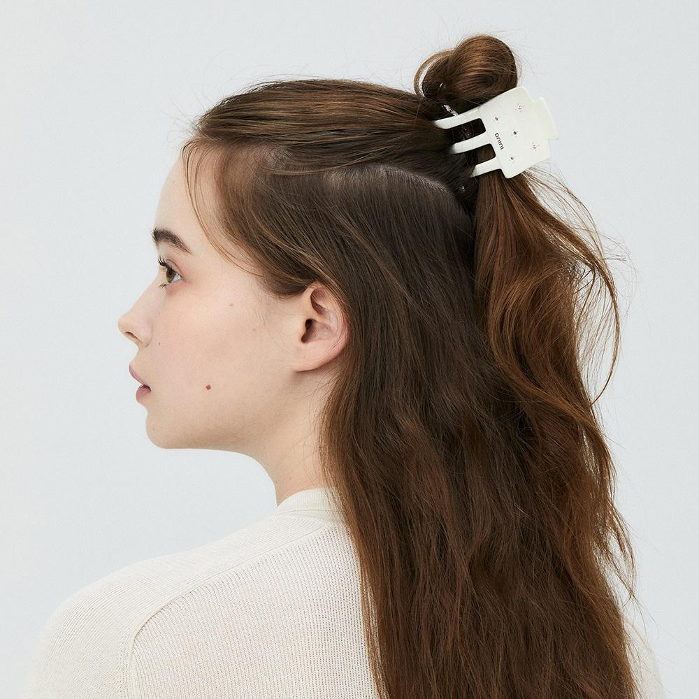 Simple Stone Claw Clip(White)