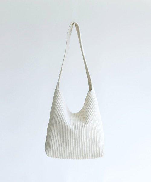 심풀 쇼퍼백 62 골지 코듀로이 - ivory S