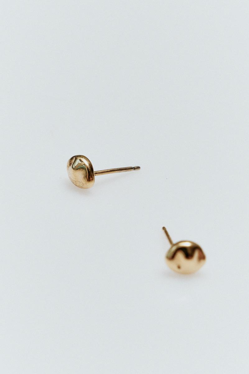 irregular stone earrings (gold)