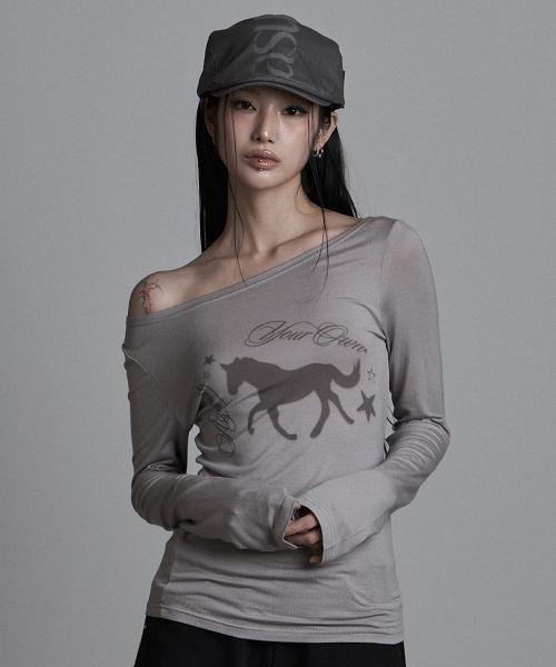 홀스 보트넥 롱슬리브 다크 그레이