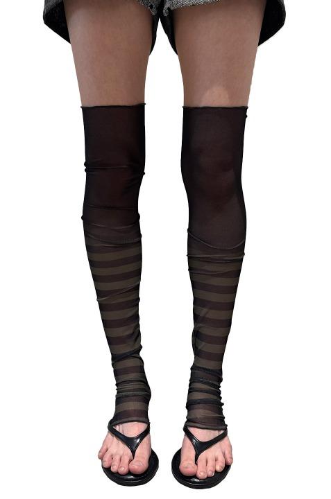 Long Mesh Leg Warmers, Olive