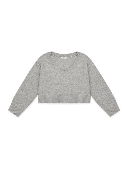G CLASSIC V-NECK KNIT PULLOVER (GRAY)