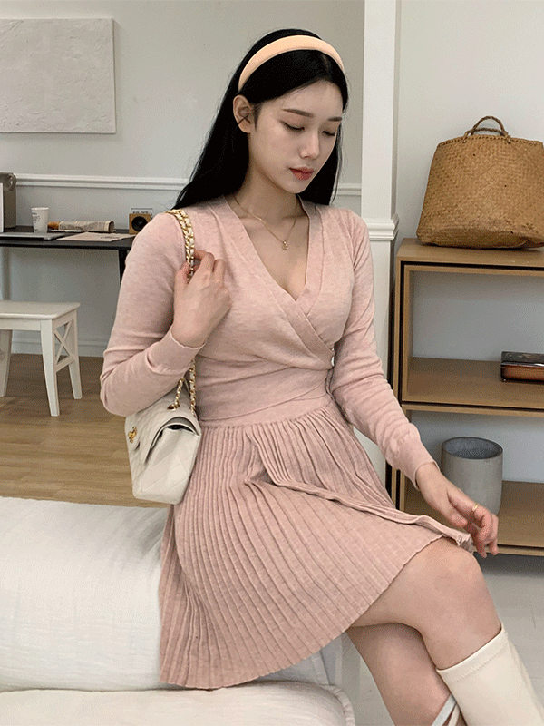 [세트🍂] 플리츠 투피스 / 랩니트 가을니트 겨울니트 니트가디건 골지니트 울니트 캐시미어 니트 골지가디건 울가디건 볼레로 랩블라우스 랩셔츠 캉캉스커트 테니스스커트 미니스커트 니트원피스 기모스커트 치마바지 하이웨스트 연말 파티 크리스마스 연말원피스 청