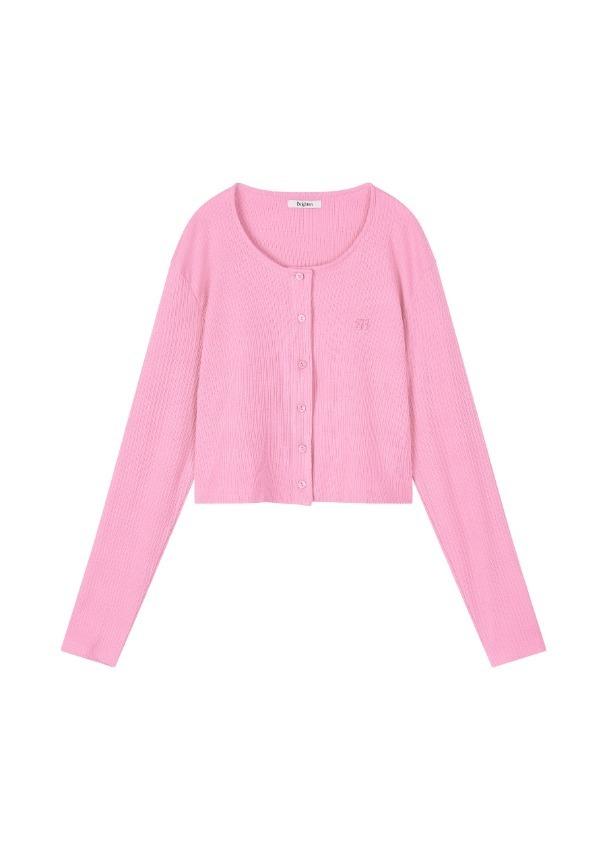 벨라 세미크롭 가디건 푸시아