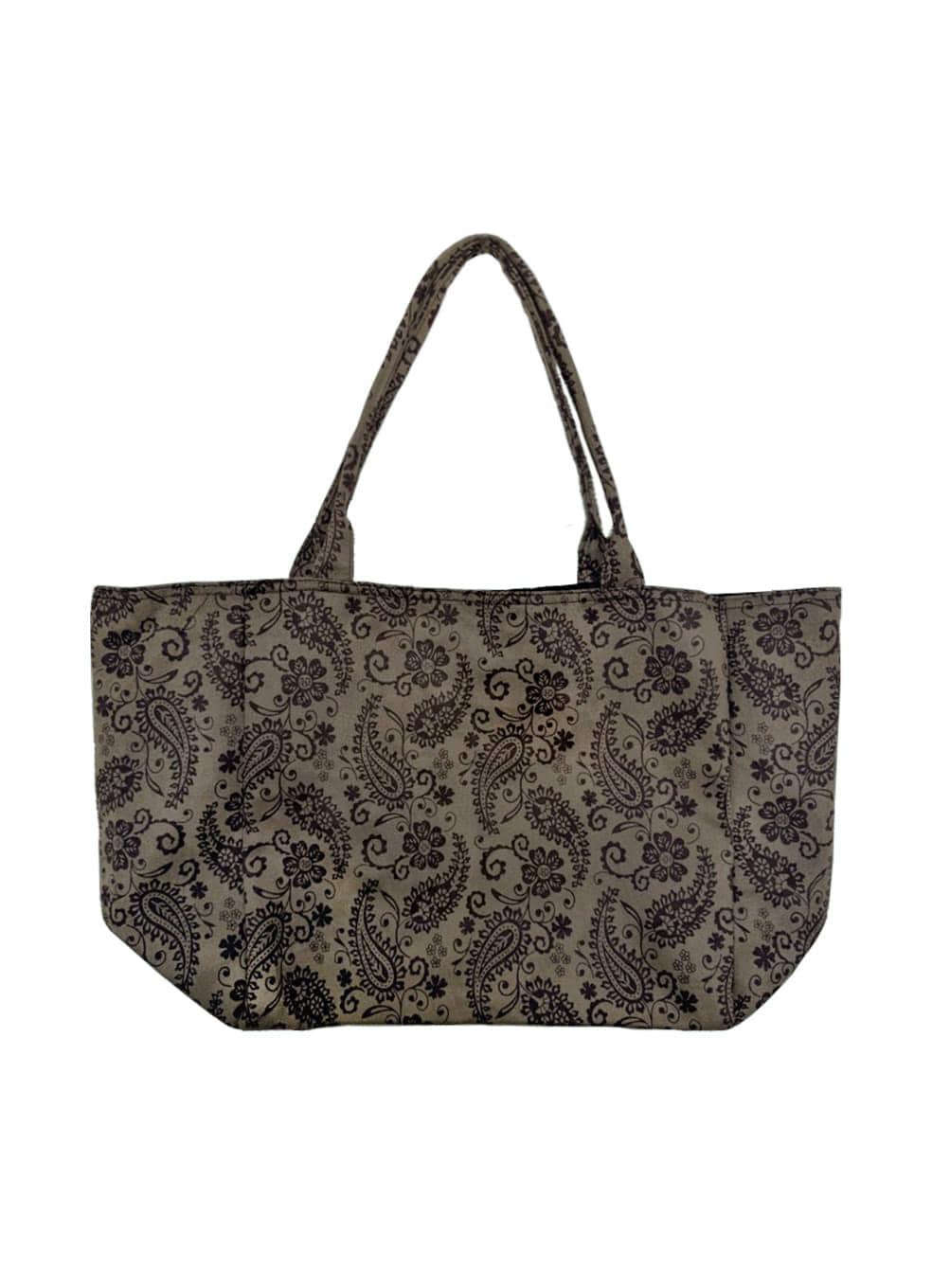 Paisley suede tote bag